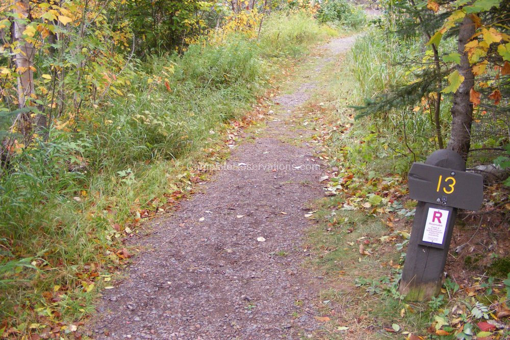 Campsite 13 in Cartin Campground at Split Rock Lighthouse State Park